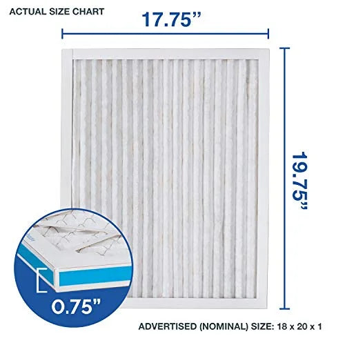 Aerostar 18x20x1  11 Pleated Air Filter,  Furnace Air Filter, 6 Pack