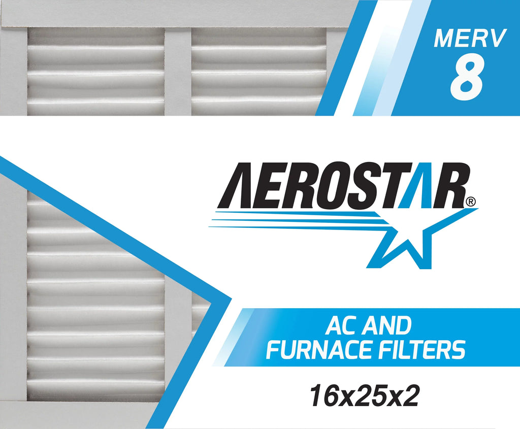Aerostar 16x25x2   8,  Air Filter, 16x25x2, Box of 4
