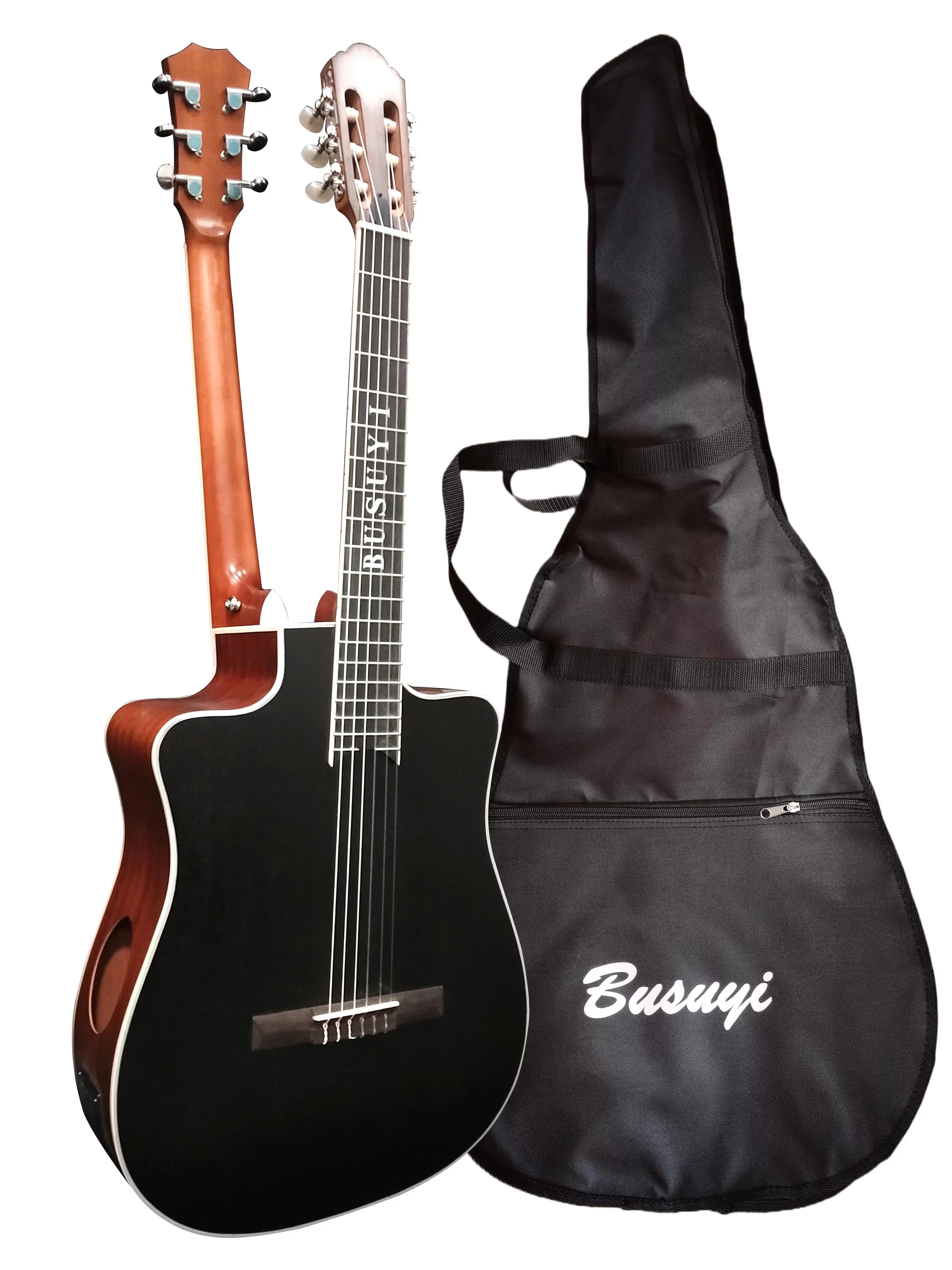 6 Strings classical /6 Strings Acoustic Double Neck, Double Sided Busuyi Guitar 2021  + Bag