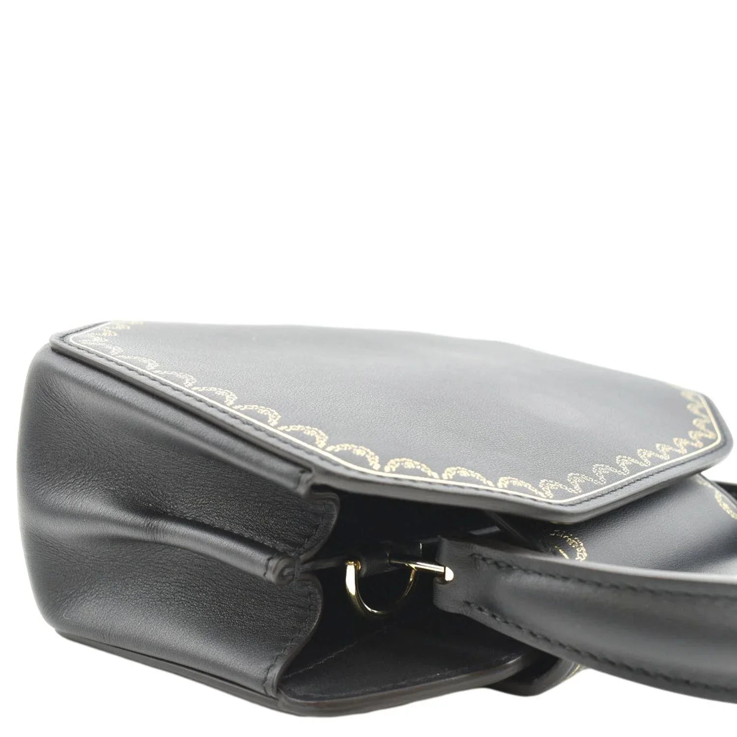 Pre-owned  Guirlande Mini Calfskin Leather Top Handle Satchel Bag Black