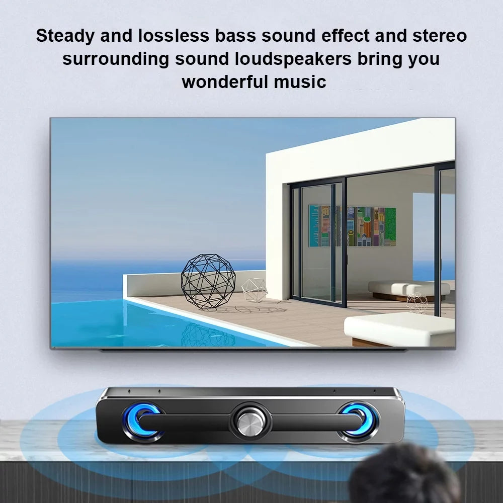 '-111 Computer Speaker  Wired Powerful Bar Stereo Subwoofer Bass Speaker Surround Sound Box for  Laptop Phone Tablet