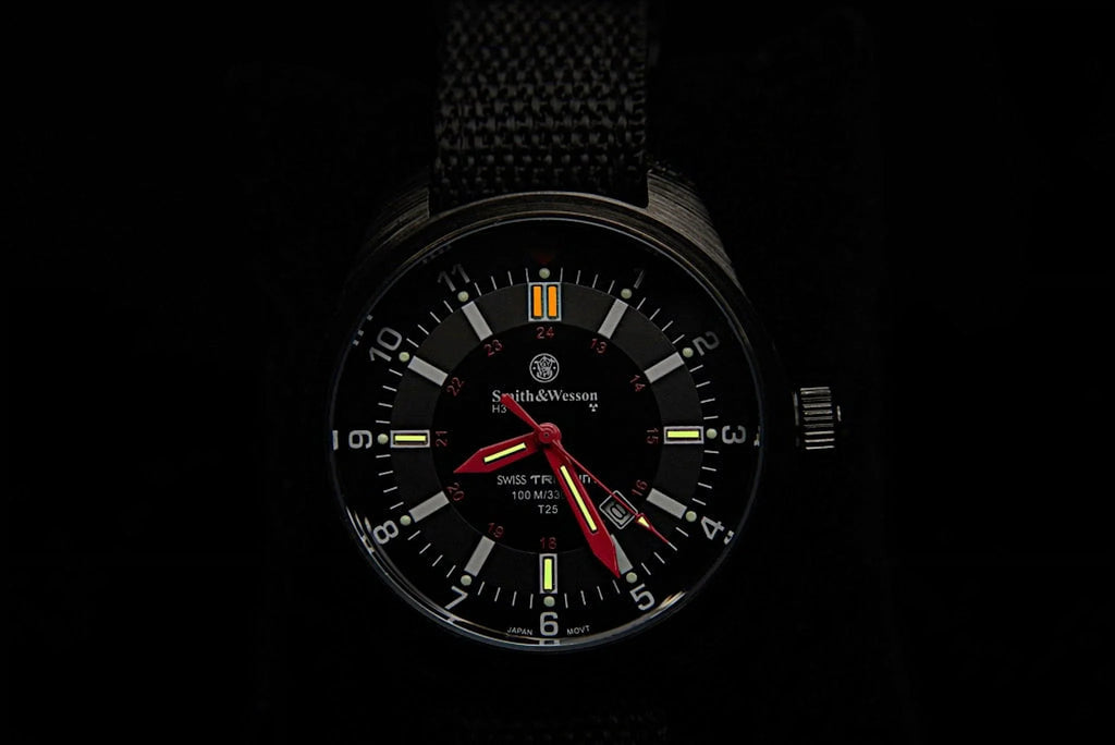 & Military Tritium Watch with 3 Interchange Straps