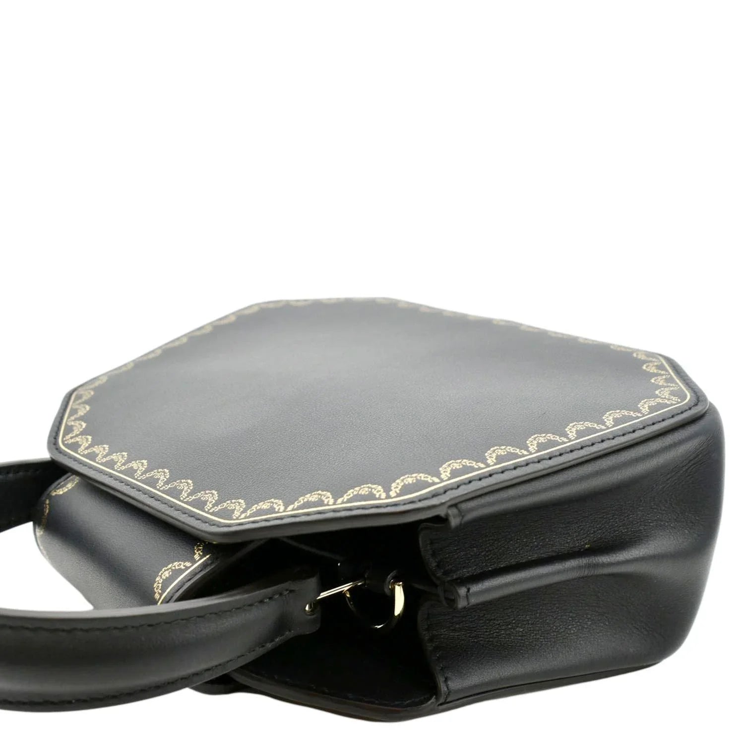 Pre-owned  Guirlande Mini Calfskin Leather Top Handle Satchel Bag Black