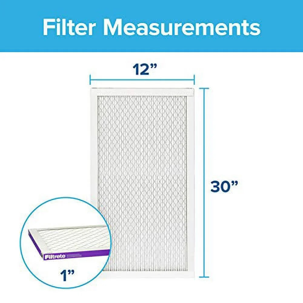 Filtrete 12x30x1,  Furnace Air Filter,  1500, Healthy Living Ultra Allergen, 6-Pack (exact dimensions 11.81 x 29.81 x 0.78)