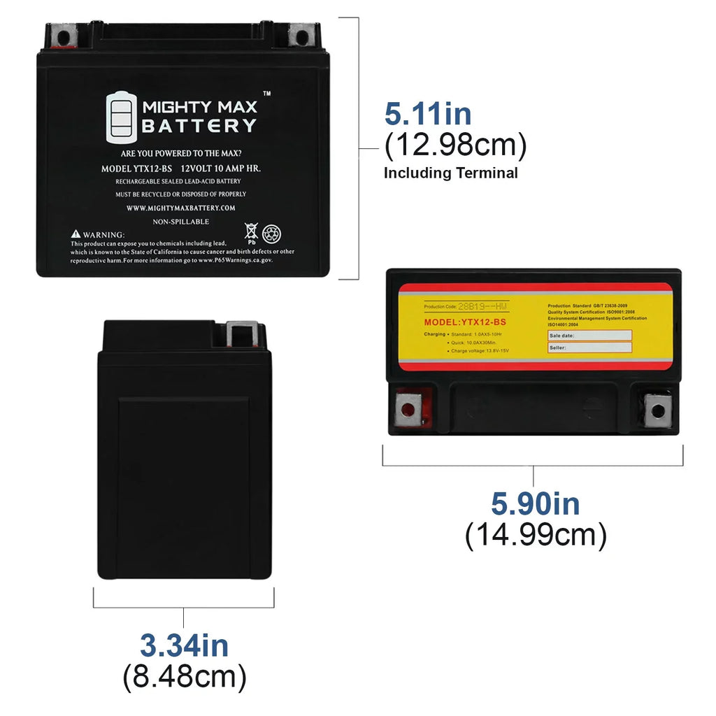 '- 12V 10AH Battery for Suzuki - 2001-2004