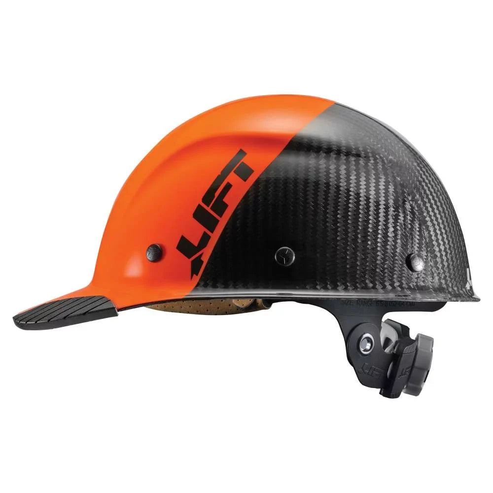 Lift Safety  Fifty 50 Hard Hat, Carbon Fiber Cap (Orange/Black) (-19OC)