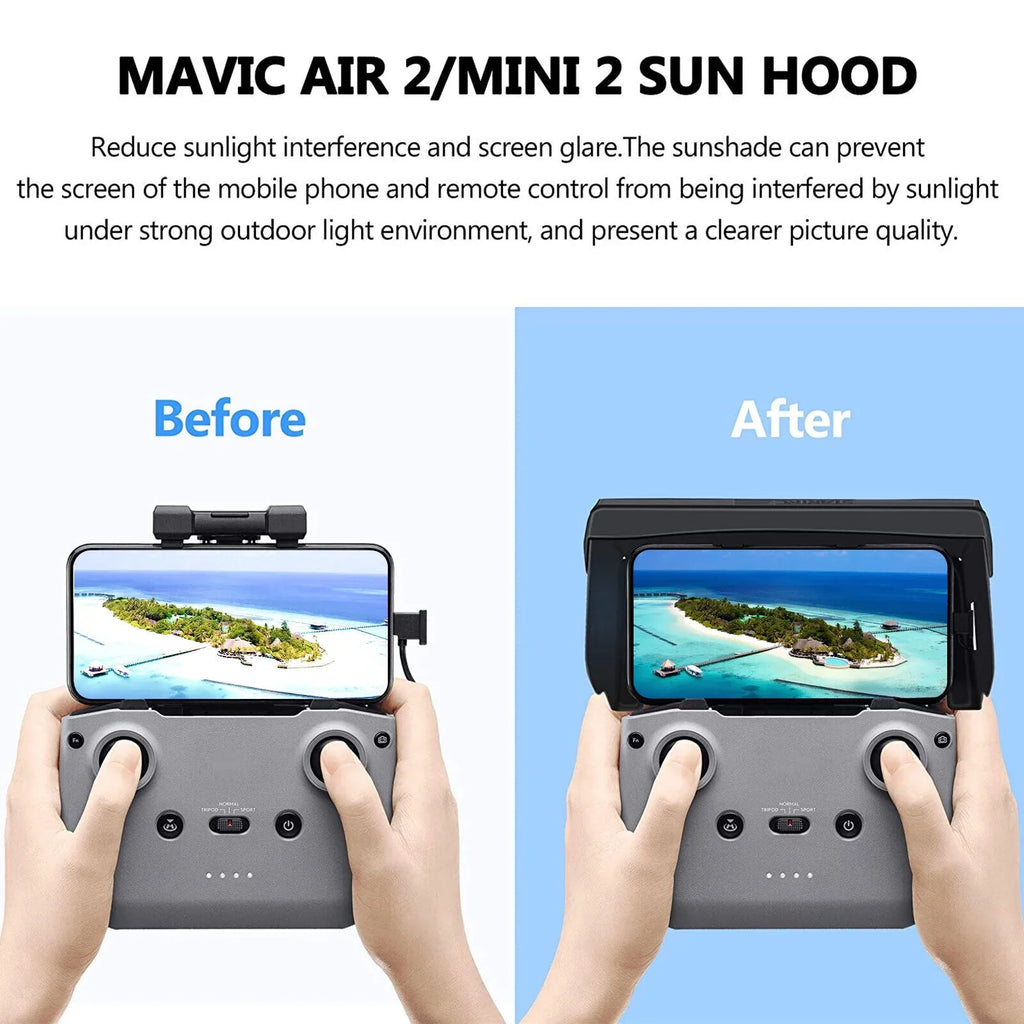 Foldable Phone Sun Shade Hood for  Mavic Mini 2 Air 2 Drone Remote Control