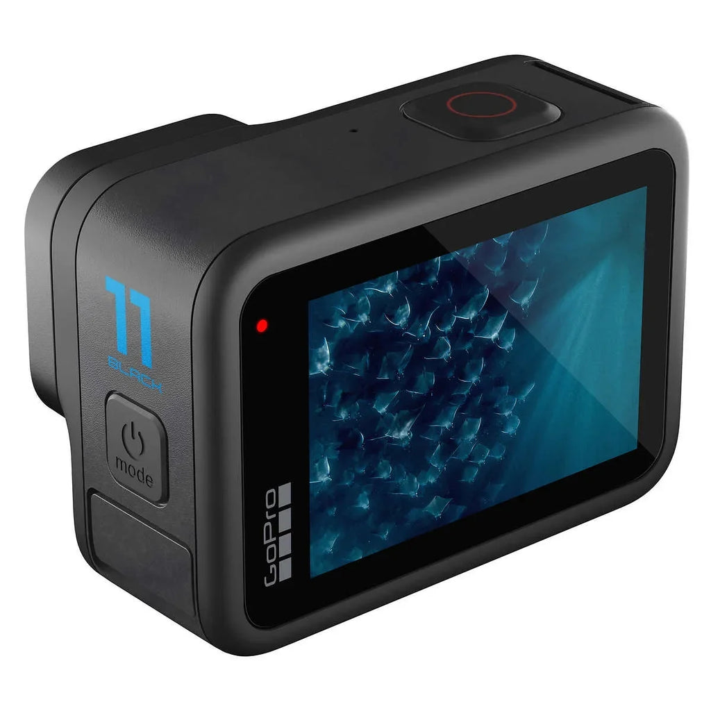GoPro  Black Action Camera 5.3K, 27MP - Bundle - Includes: Shorty Hand Grip, Spare Enduro Battery (2 total), Compact Case, 64GB microSD