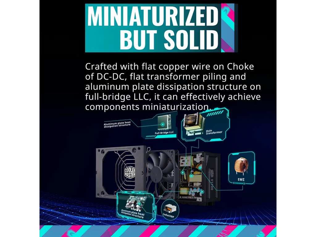 Cooler Master   Platinum Fully Modular, Fully .0, 1100W , 80+ Platinum Efficiency,  Bracket Included,  Form Factor (---)