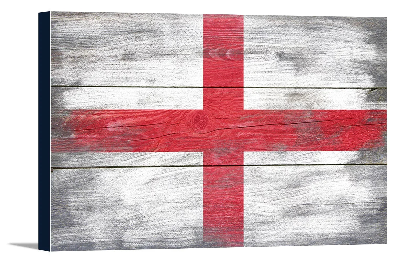 Rustic England Country Flag - Lantern Press Artwork (18x12 Gallery Wrapped Stretched Canvas)