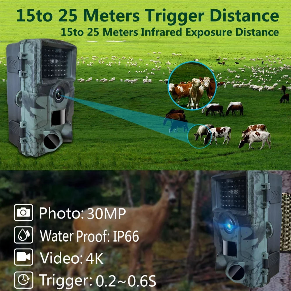 Nebublu 4K Trail Camera,  Waterproof  Camera with Wide Angle and Motion Activation - Perfect for Wildlife