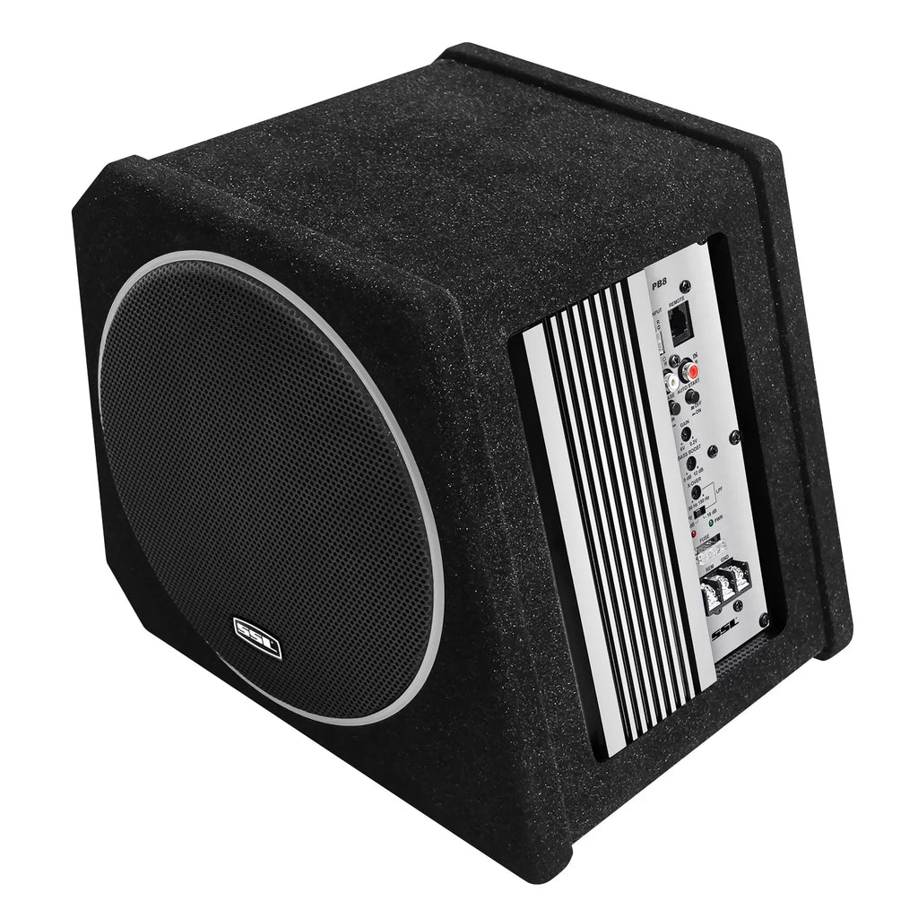 Sound Storm Laboratories  8 Inch Amplified Powered Car Audio Subwoofer Package – Built-in Amplifier, Passive Radiator, Remote Subwoofer Control, For Truck, Boxes and Enclosures