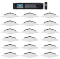 Office/Restaurant Audio Package w/(18)  drop Ceiling Tile Speakers+6-Zone Amp