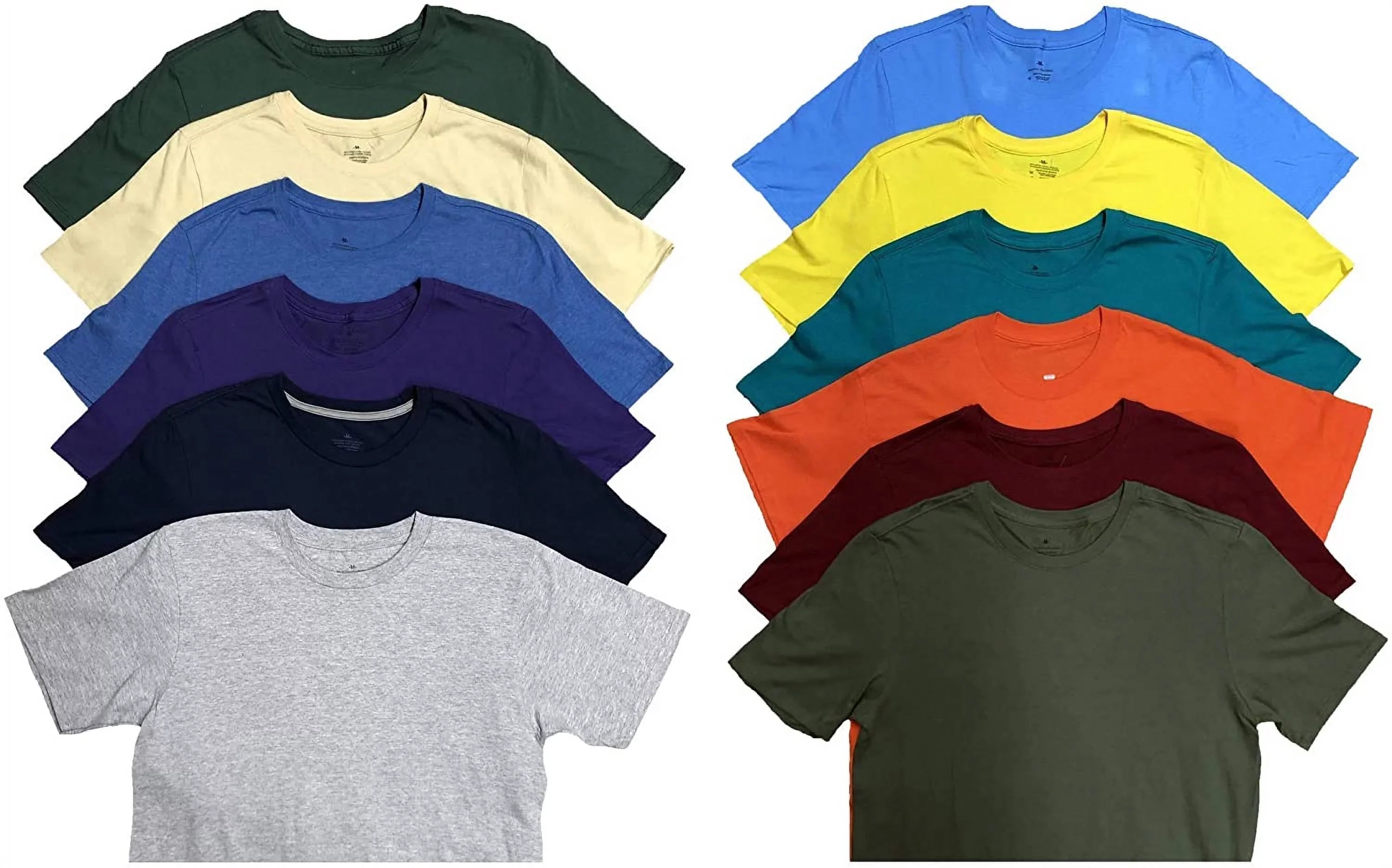60 Pack of Bulk Mens Cotton Crew Tshirts, Assorted Wholesale Sleeve Tee Shirts (60 Pack Mens Tshirts Pack , Small)