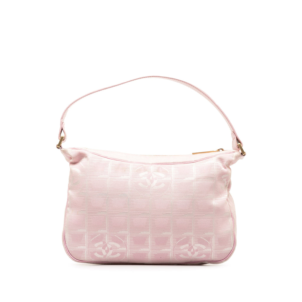 Pre-Owned Authenticated Chanel New Travel Line Handbag Nylon Fabric Pink Top HandleBag Unisex (Good)