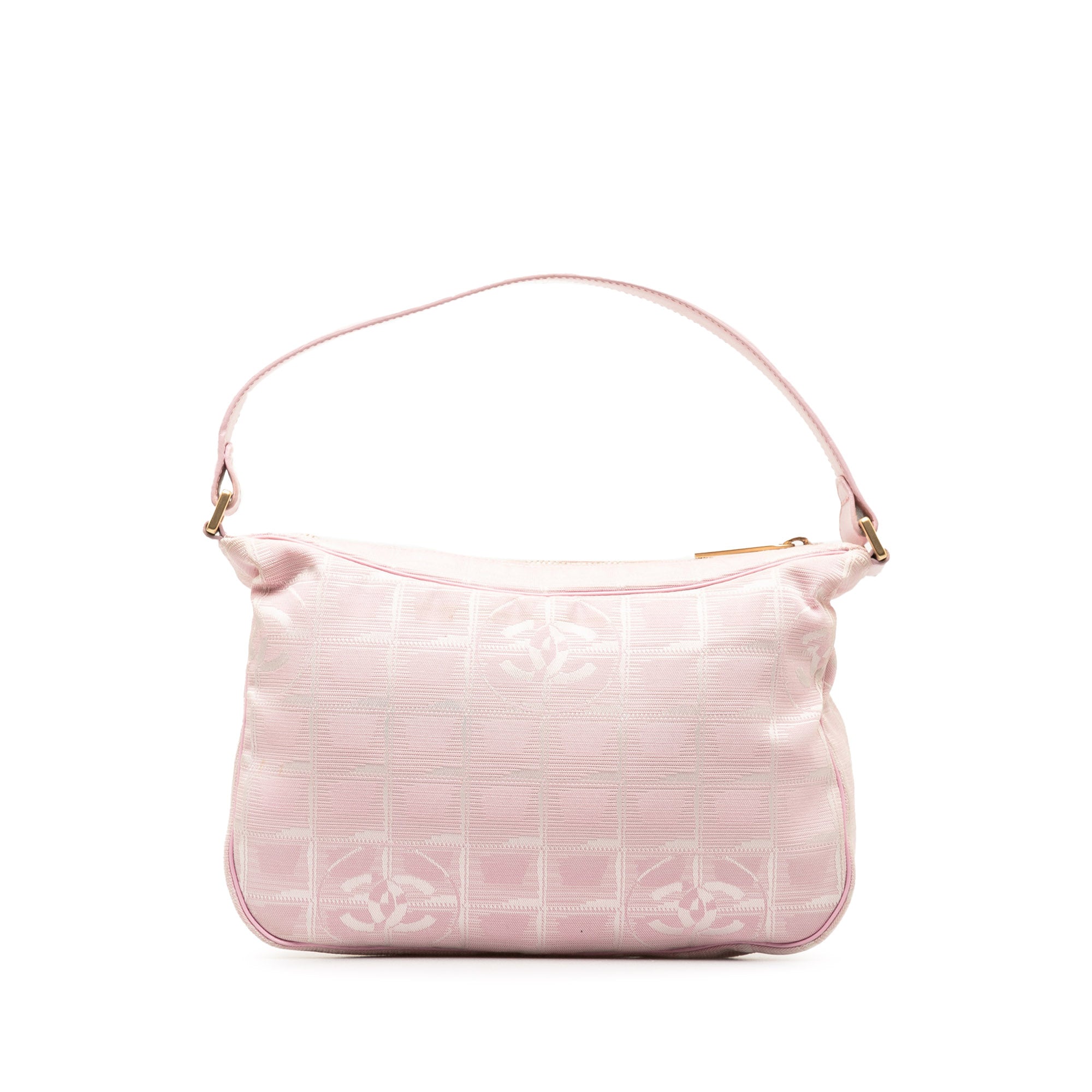 Pre-Owned Authenticated Chanel New Travel Line Handbag Nylon Fabric Pink Top HandleBag Unisex (Good)