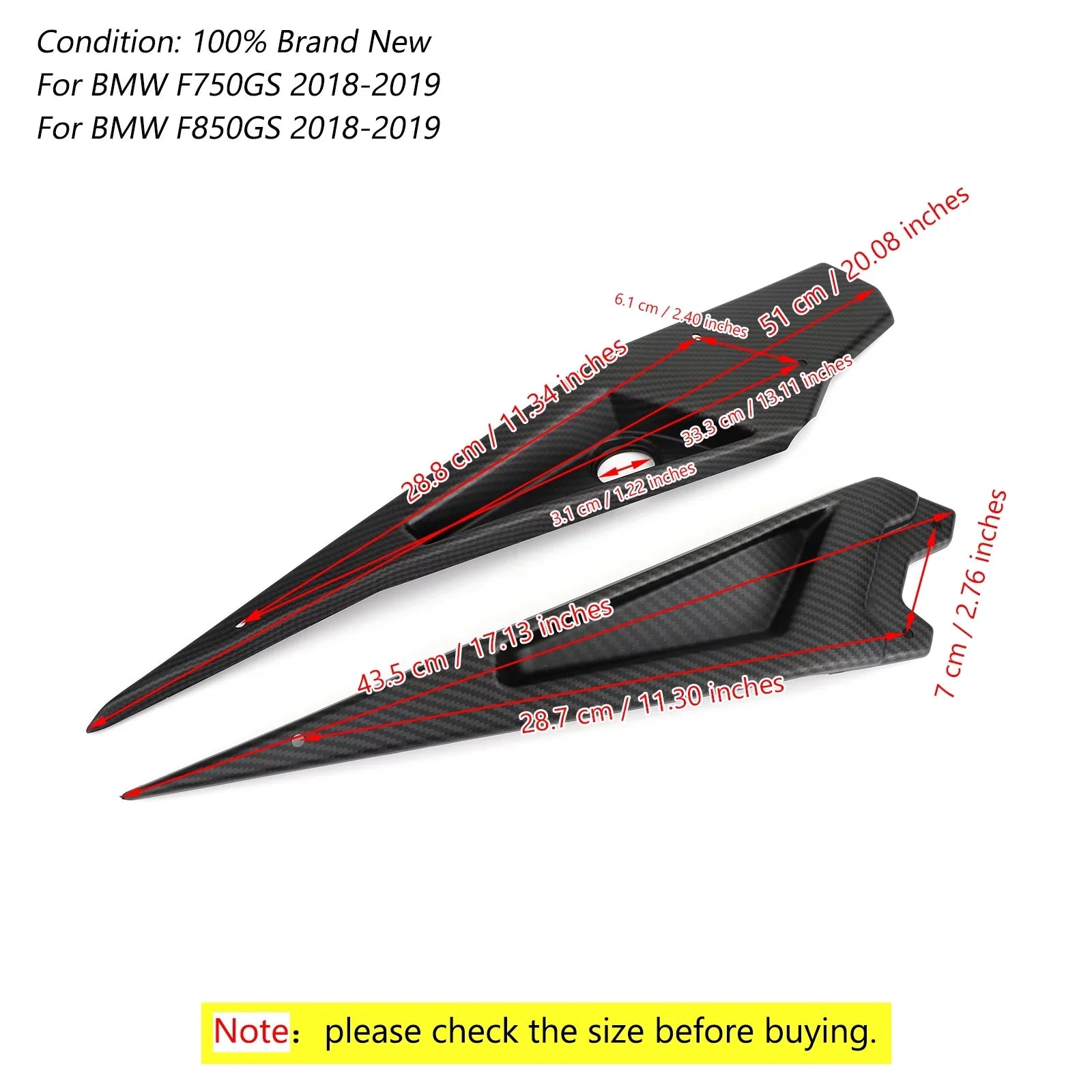Frame Side Cover Trim Carbon For    2018-2019