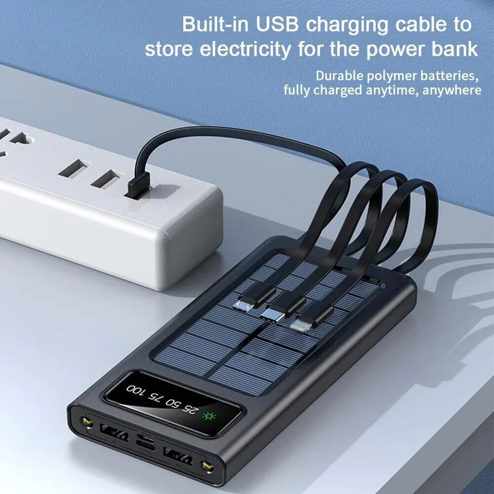 Waterproof Solar Power Bank 9000000mAh Portable External Battery Charger