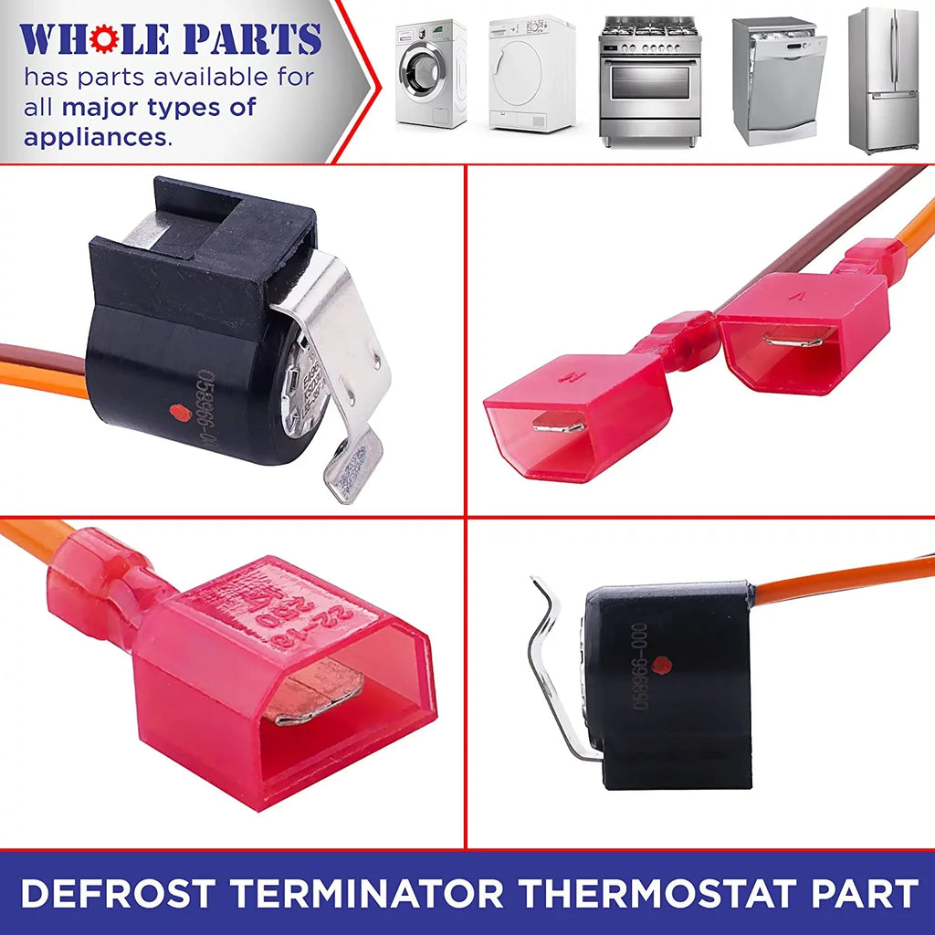Whole Parts Defrost Terminator Thermostat Part # 058966-000 - Replacement & Compatible With Some Viking Refrigerators