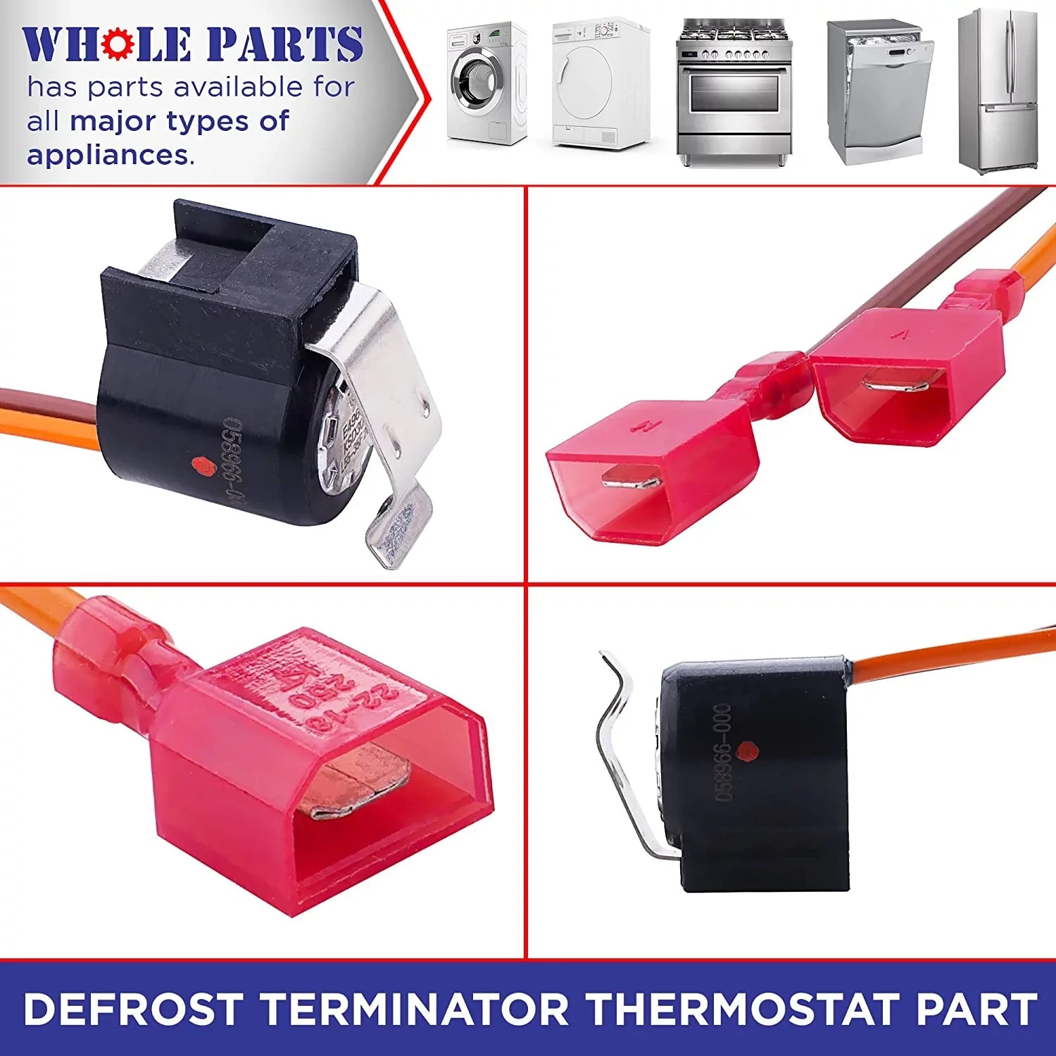 Whole Parts Defrost Terminator Thermostat Part # 058966-000 - Replacement & Compatible With Some Viking Refrigerators