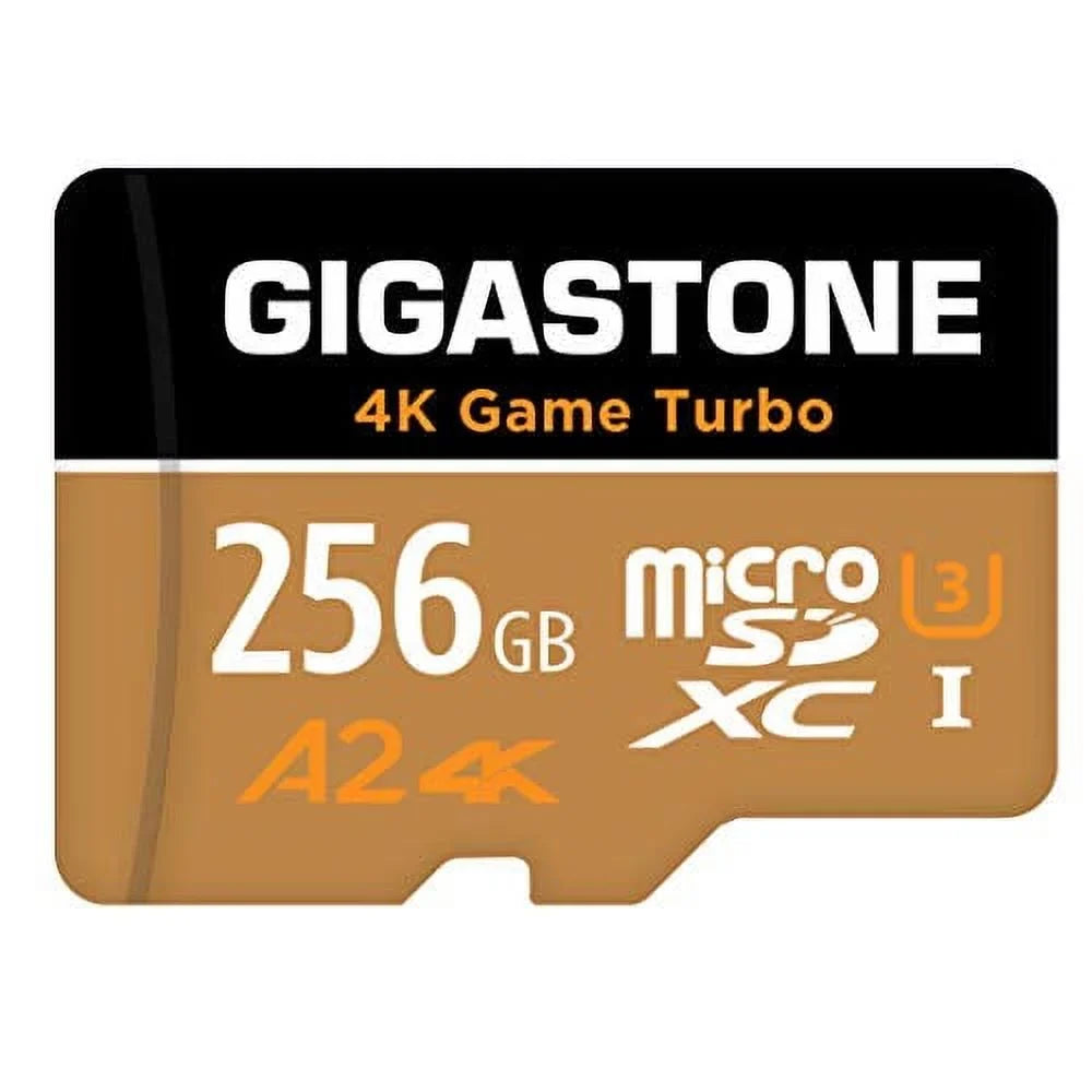 Gigastone 4K Game Turbo 256GB Micro  Memory Card, Nintendo Switch Compatible, Dash Cams, Go Pro Cameras,  -   Run App / 100/60MB/s [5-Yrs Free-Data-Reenclosurey]