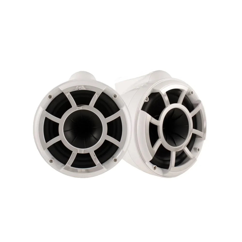 Wet Sounds - 10" Swivel White Tower Speakers with Malibu  Tower Adapters