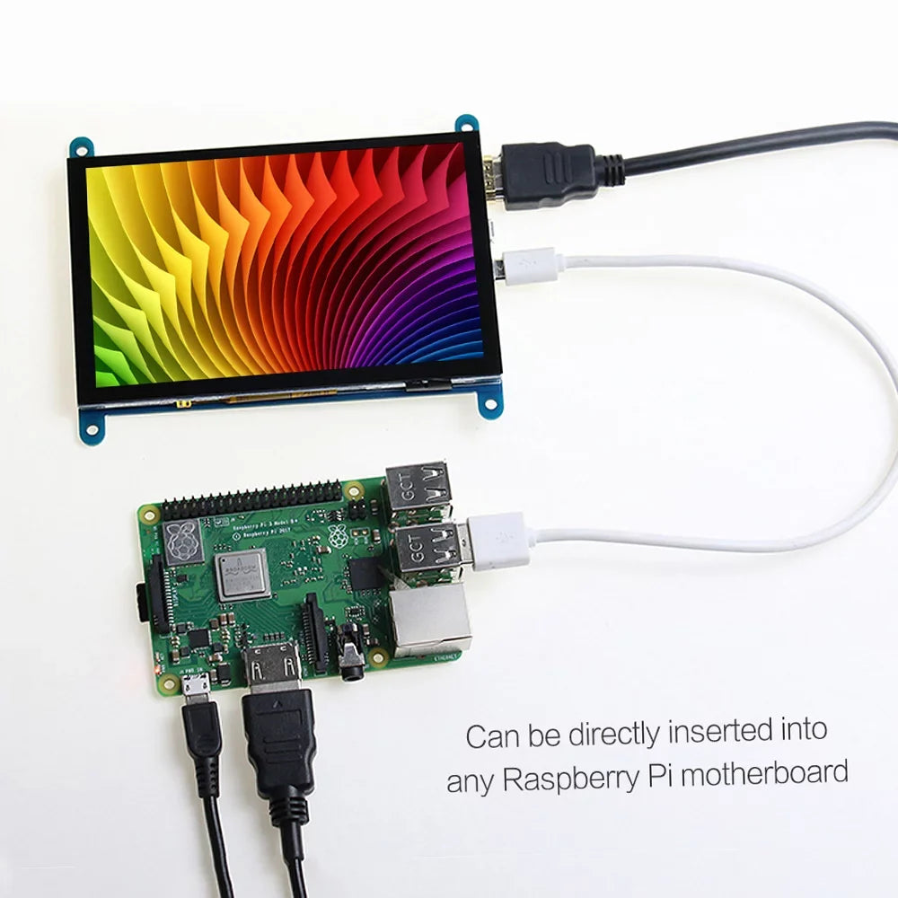 Arealer 5 InchCapacitive Touchscreen Display 800*480 Resolution Small Portablewith USBInterface Compatible with Raspberry Pi Tool