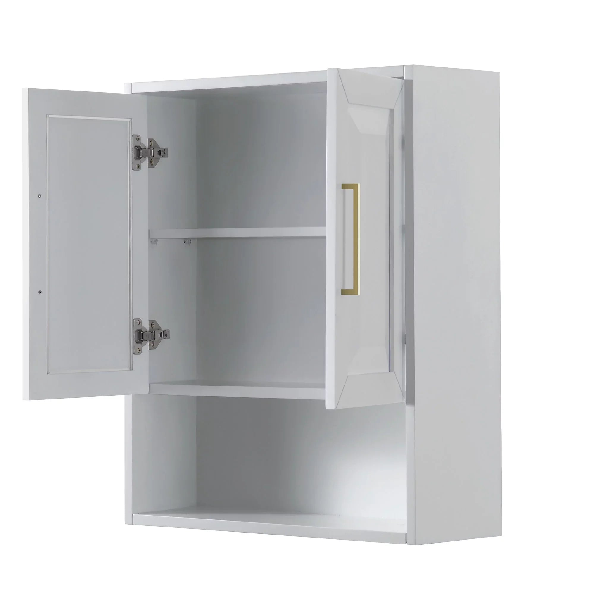 Wyndham Collection  Dark Blue Daria Over-the-Toilet Bathroom Wall-Mounted Storage Cabinet with Matte Black Trim