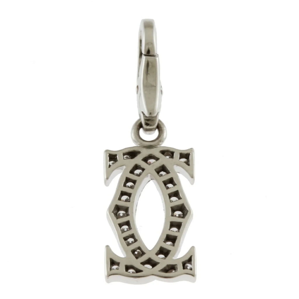 Pre-Owned Cartier 2C Diamond Pendant Top 18K Ladies   (Like New)
