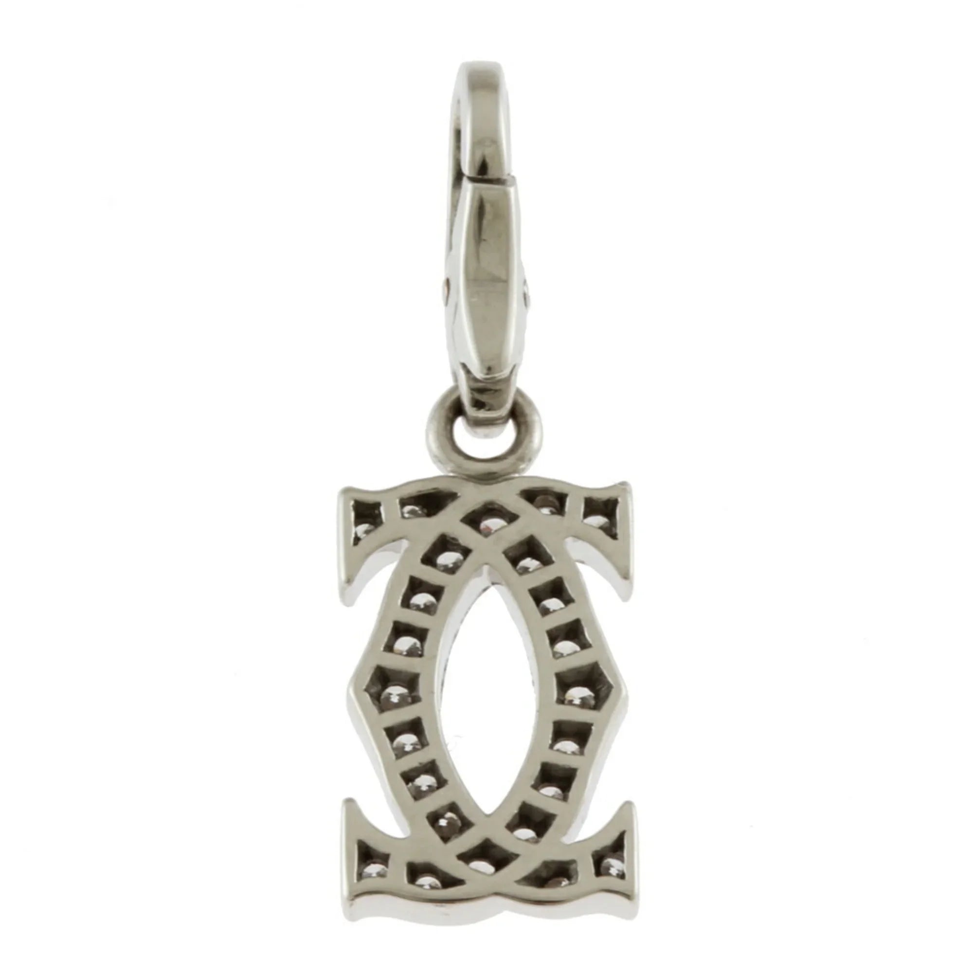 Pre-Owned Cartier 2C Diamond Pendant Top 18K Ladies   (Like New)
