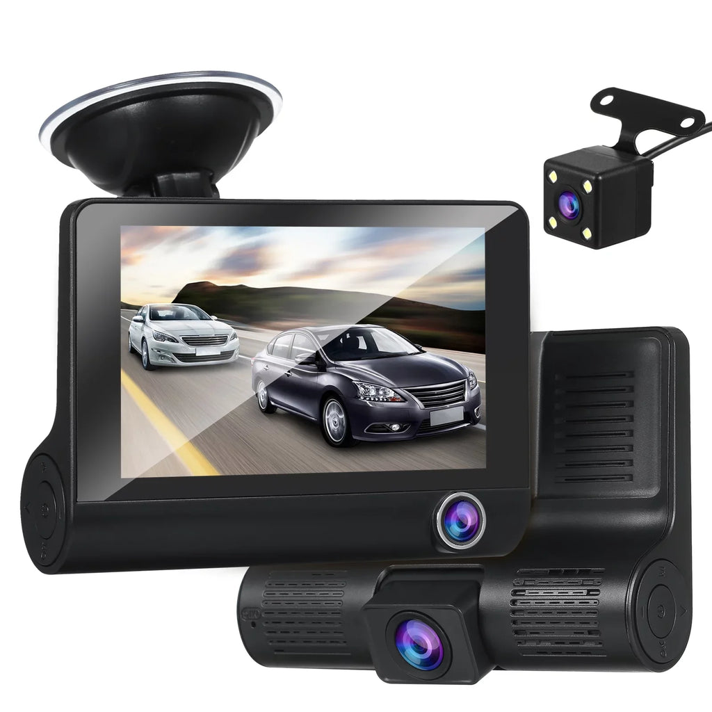 Apexeon Dash Cam， 1080P Full  Front and Rear Dual Camera, 4 Inch  Screen, Wide Angle Vision, Loop Recording， Stay Protected on the Road!