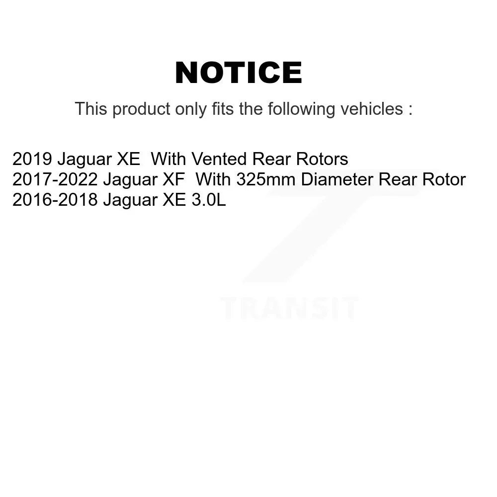 Transit Auto - Rear Coated Disc Brake Rotors And Ceramic Pads Kit For Jaguar   -102389