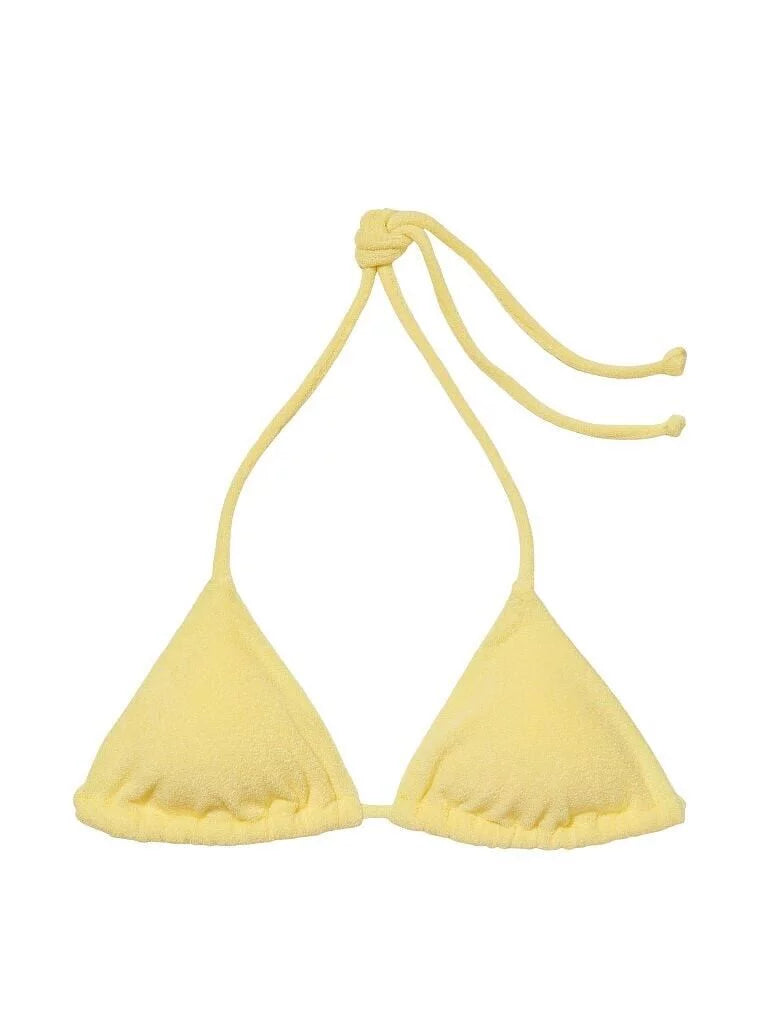 Small Lemon Essential Ribbed Triangle Swim Top '   Yellow New