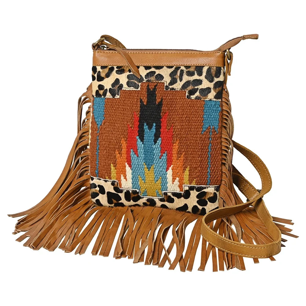 Upcycled Wool Hair-on Genuine Leather women bag western handbag purse