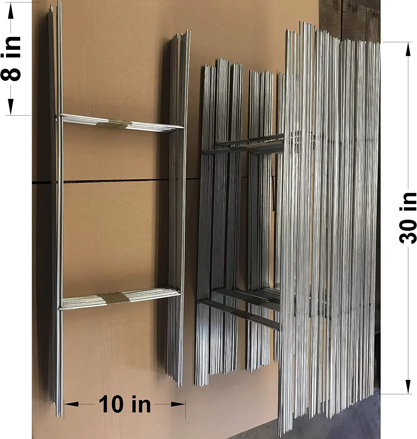 50 Metal Wire Stake 10 x 30 Inch x 9 Gauge Galvanized Wire Double -Frame Sign Holder, Signs Stake 30'' Tall and 10'' Wide use with 4mm or 5mm Corrugated Signs, Ship Same Day (Pkg50Stake30)