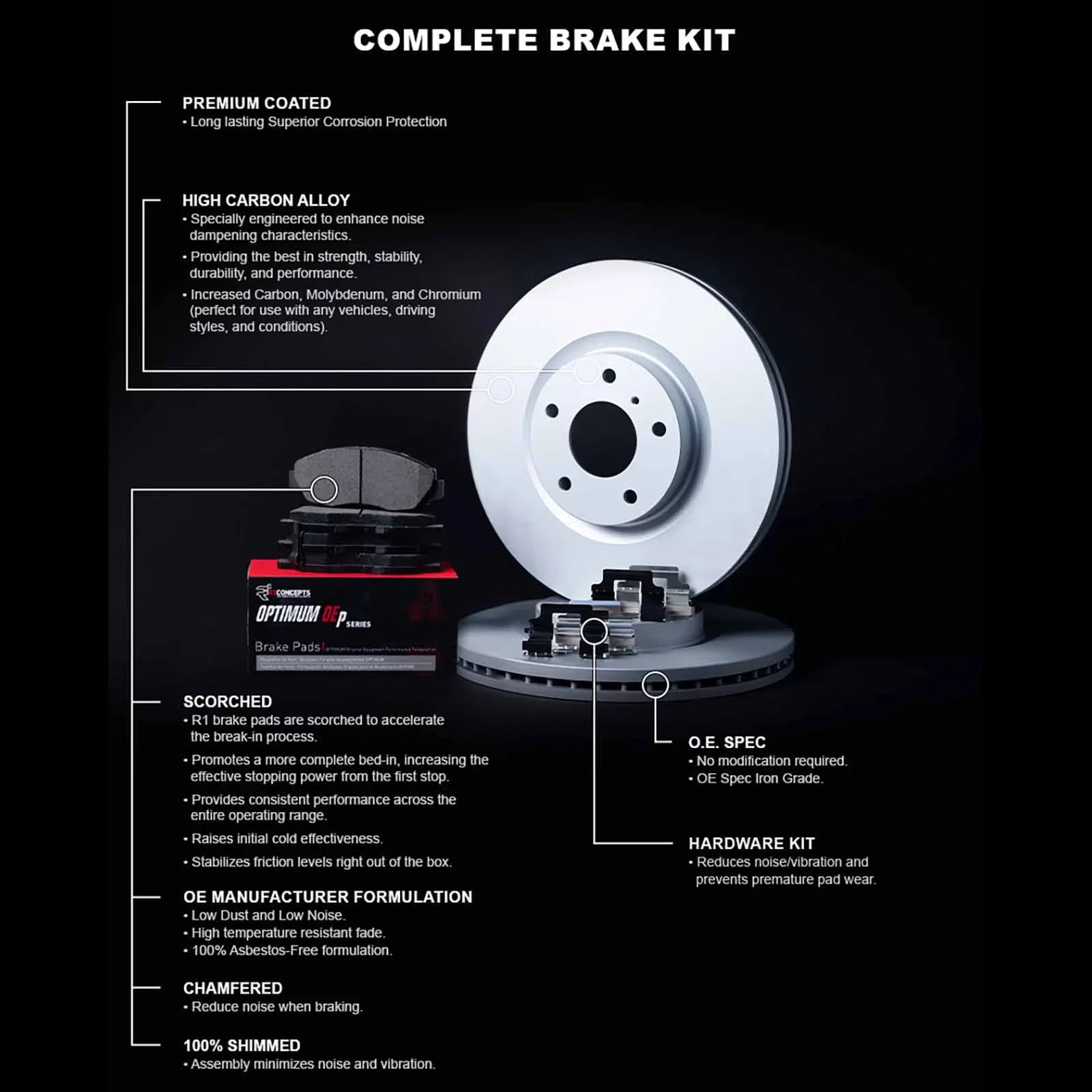 Concepts Wduh1 76102  Concepts Carbon Series Brake Rotors With 5000 Oep Fits select: 1999-2003  , 1992-1996