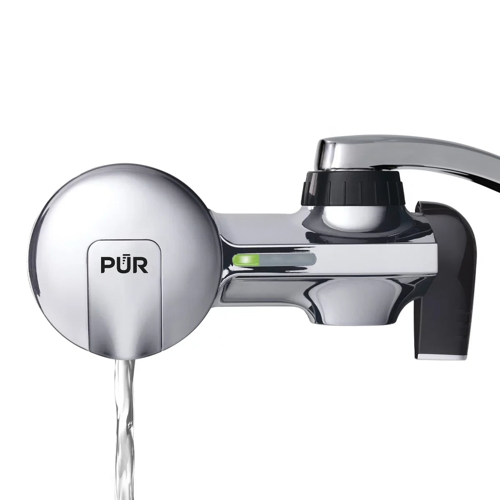 Faucet Mount Water Filtration System, Horizontal, Chrome,