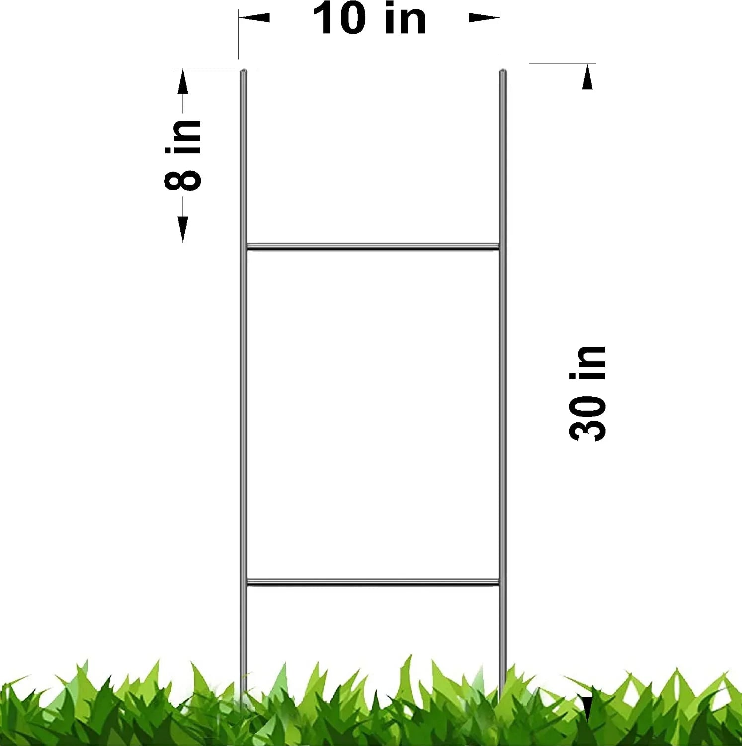 50 Metal Wire Stake 10 x 30 Inch x 9 Gauge Galvanized Wire Double -Frame Sign Holder, Signs Stake 30'' Tall and 10'' Wide use with 4mm or 5mm Corrugated Signs, Ship Same Day (Pkg50Stake30)