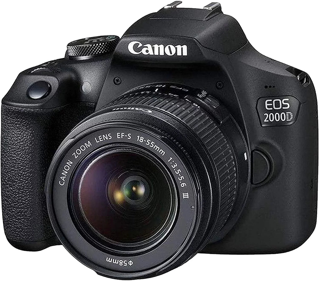 Canon  2000D  Camera with 18-55mm f/3.5-5.6 Zoom Lens + 128GB Card, Tripod, Flash, and More 20pc Bundle