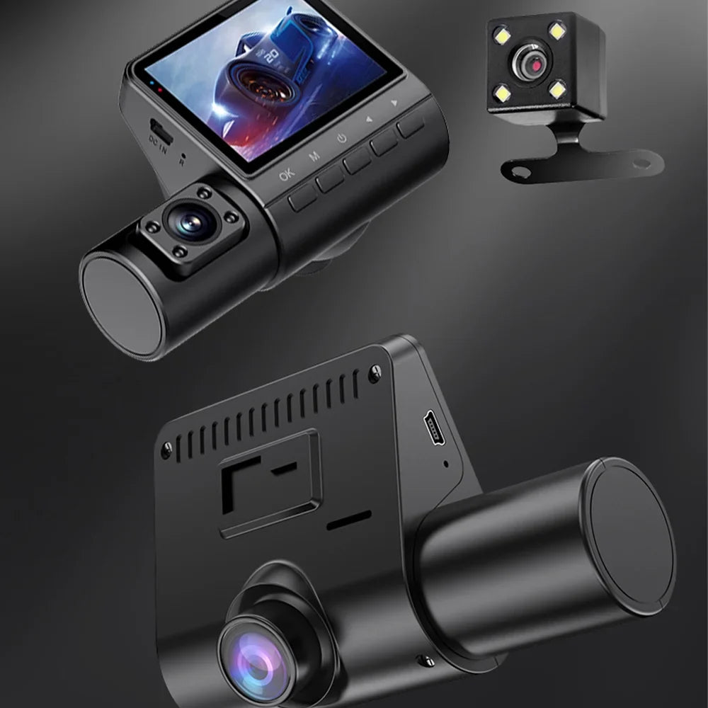 Pinnaco Dash Camera,Inside Rear Camera Dashcam Support 3-Lens Inside Rear Cam  Dash Camera Inch Screen 1080P  Dash Camera 2 Inch  3-Lens 1080P 3-Lens 1080P Dash Nebublu