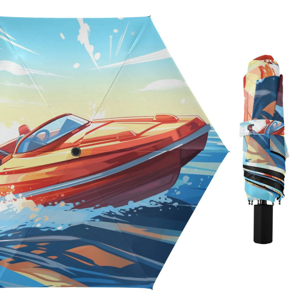 Boating Compact Folding Umbrella for Rain Windproof Travel Umbrella  50+ Lightweight Packable Arc Size