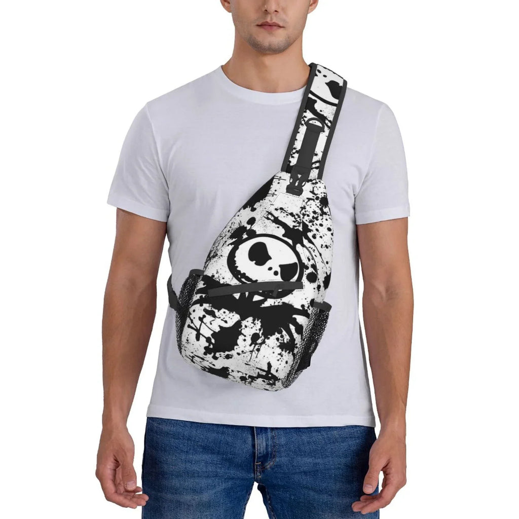 The Nightmare Before Christmas Jack Skellington Chest Bags Crossbody Sling Backpack Unisex Travel Hiking Daypack Shoulder Bag Gifts For Women Men