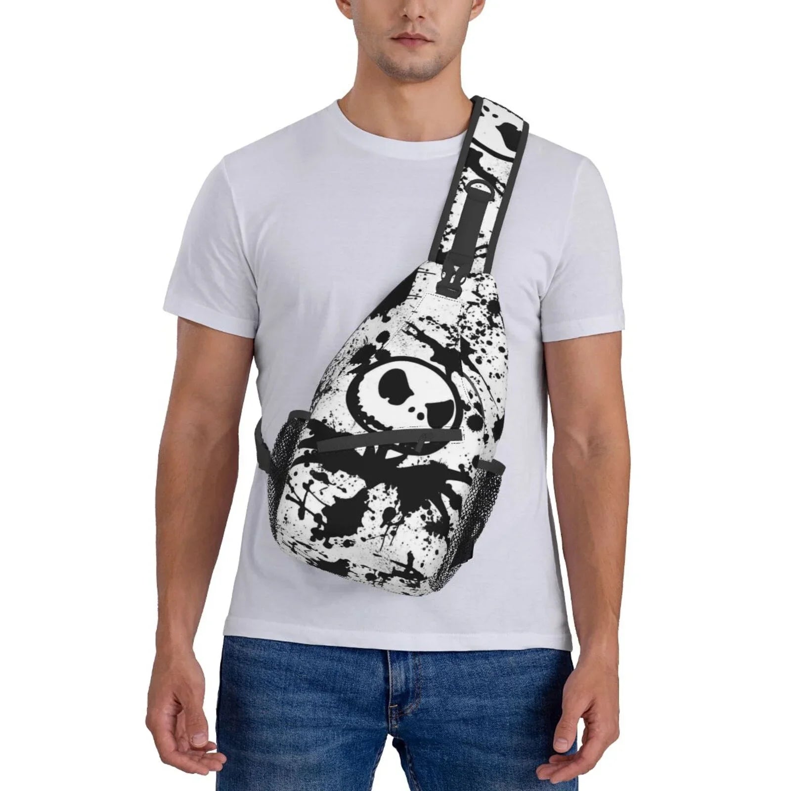 The Nightmare Before Christmas Jack Skellington Chest Bags Crossbody Sling Backpack Unisex Travel Hiking Daypack Shoulder Bag Gifts For Women Men