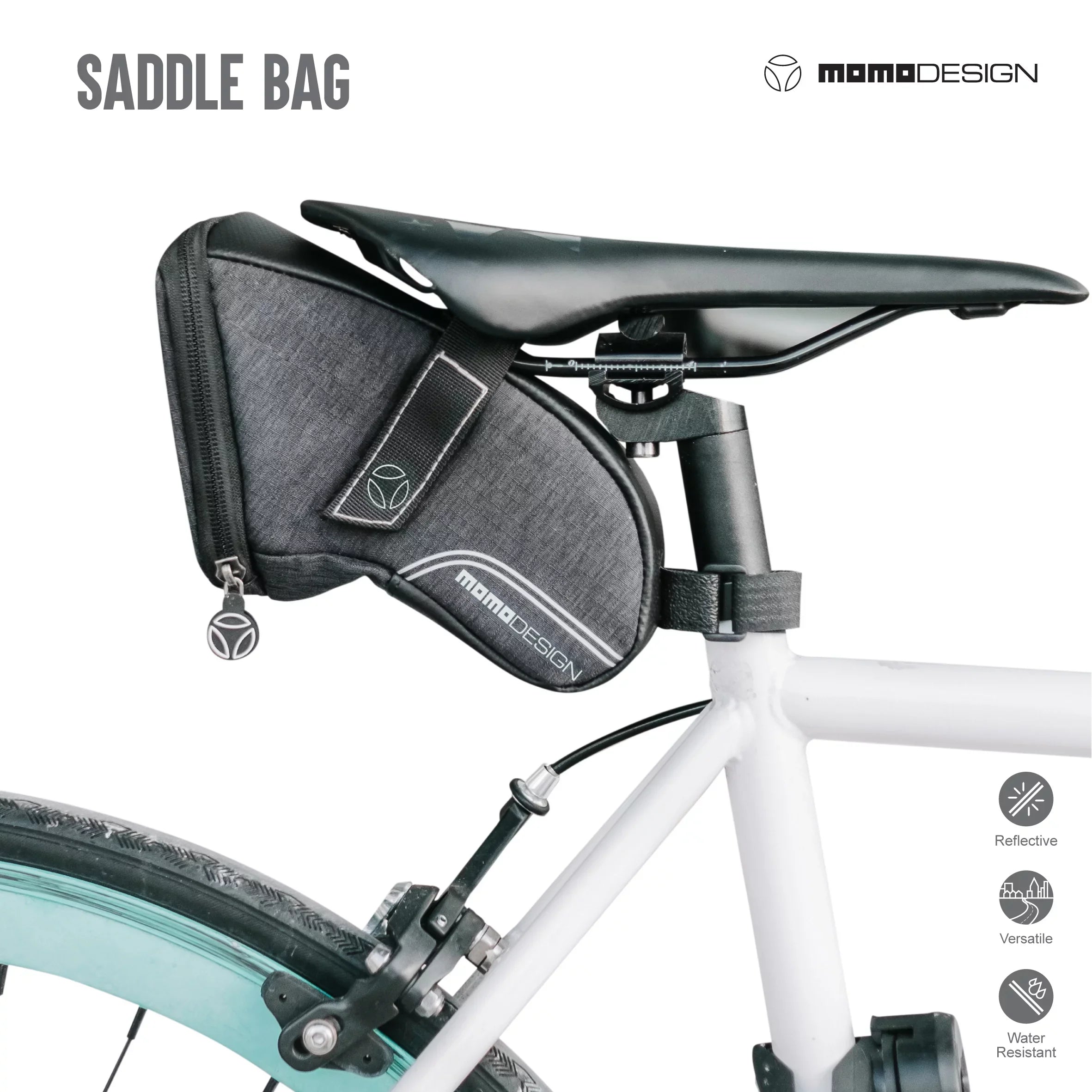 Bike  Saddle Bag  Weather Safe  Perfect for Storage  Led Tail Light & Reflective Design  Capacity of 1.2
