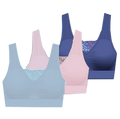 Delta Burke Seamless Padded Comfort Bra w/Removable Pads-3-Pack 2X - Fits 38D/ Thru 40C/