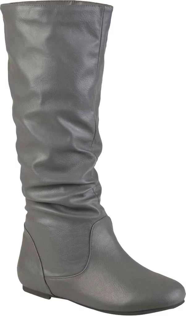 Women's Journee Collection Jayne Extra Wide Calf Knee High Slouch Boot Grey Faux Leather 7.5