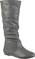 Women's Journee Collection Jayne Extra Wide Calf Knee High Slouch Boot Grey Faux Leather 7.5