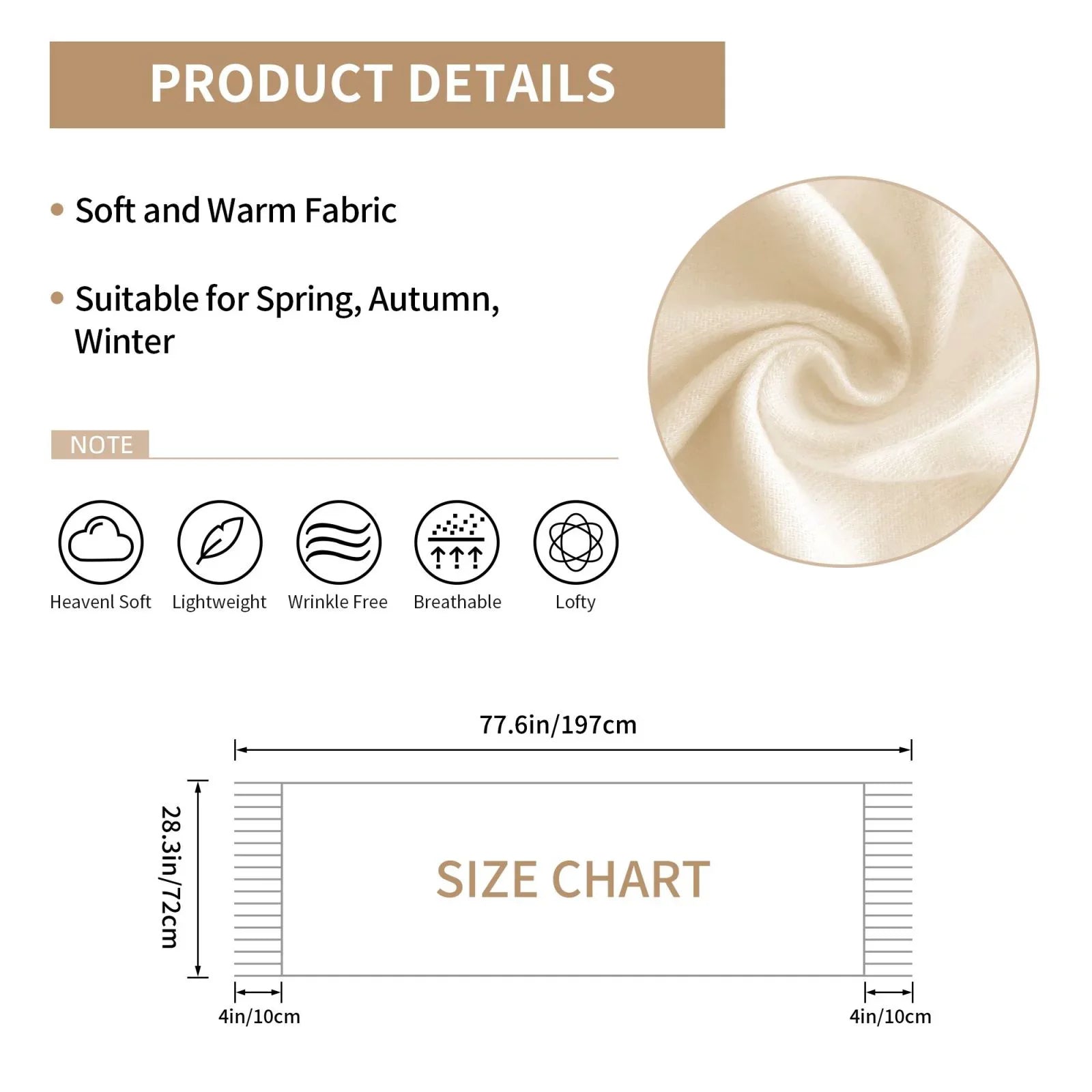 Bingfone Soft Cashmere Feel Scarf For Women Elegant Art Print Winter Warm Scarves Large Shawl Wrap Gifts- Butterfly