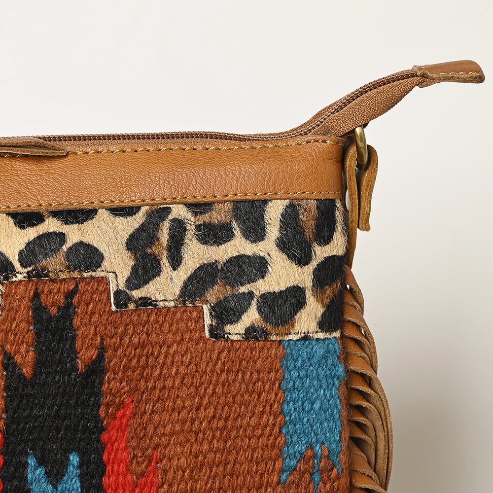 Upcycled Wool Hair-on Genuine Leather women bag western handbag purse