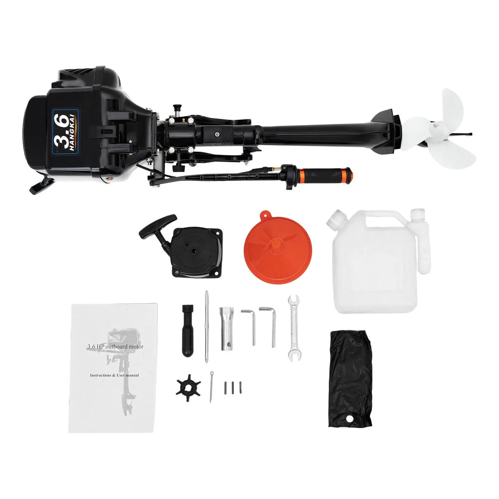 2 Stroke 3.6  Outboard Motor Fishing Boat Engine Water Cooling  Outboard Boat Motor 90cm/35.4in